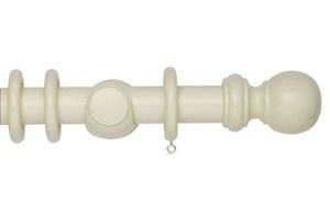 Rolls 35mm Woodline Wooden Curtain Pole Cream