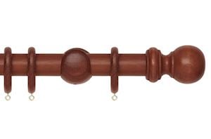 Rolls 35mm Woodline Wooden Curtain Pole Rosewood