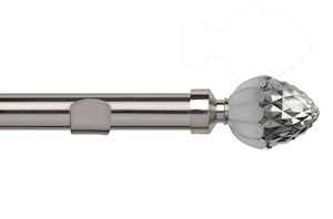 Speedy 35mm Acorn Eyelet Pole Satin Silver - Thumbnail 1
