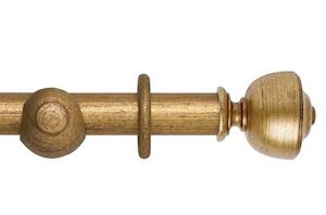 Rolls 45mm Museum Asher Wooden Curtain Pole Antique Gilt