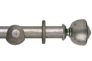 Rolls 45mm Museum Asher Wooden Curtain Pole Antique Silver - Thumbnail 1