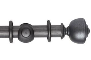 Rolls 45mm Museum Asher Wooden Curtain Pole Satin Pewter - Thumbnail 1