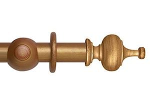 Rolls 45mm Museum Boudoir Wooden Curtain Pole Red Gold
