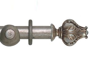 Rolls 45mm Museum Vienna Wooden Curtain Pole Antique Silver