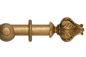 Rolls 45mm Museum Vienna Wooden Curtain Pole Antique Gilt