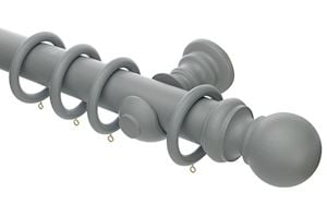 Rolls Honister 50mm Wooden Curtain Pole Pale Slate - Thumbnail 1