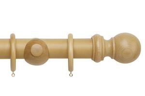 Rolls 50mm Woodline Wooden Curtain Pole Light Oak - Thumbnail 1