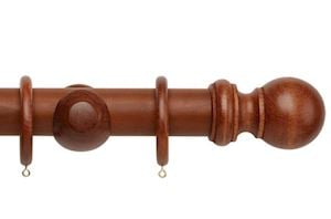 Rolls 50mm Woodline Wooden Curtain Pole Rosewood - Thumbnail 1