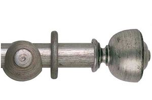 Rolls 55mm Museum Asher Wooden Curtain Pole Antique Silver - Thumbnail 1