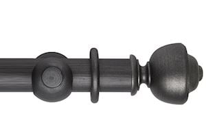 Rolls 55mm Museum Asher Wooden Curtain Pole Satin Pewter
