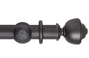 Rolls 55mm Museum Asher Wooden Curtain Pole Satin Pewter - Thumbnail 1