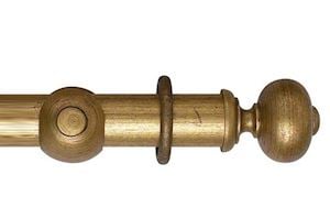 Rolls 55mm Museum Parham Wooden Curtain Pole Antique Gilt - Thumbnail 1