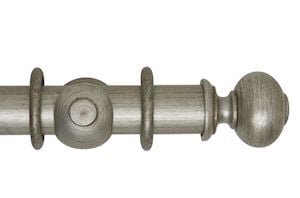 Rolls 55mm Museum Parham Wooden Curtain Pole Antique Silver - Thumbnail 1