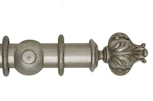 Rolls 55mm Museum Vienna Wooden Curtain Pole Antique Silver