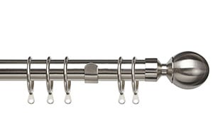 Speedy Pristine 25-28mm  Ball Satin Silver Extendable Curtain Pole - Thumbnail 1