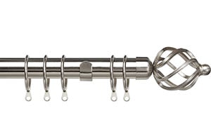 Speedy Pristine 25-28mm Cage Satin Silver Extendable Curtain Pole - Thumbnail 1