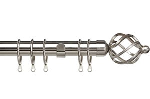 Speedy Pristine 25-28mm Cage Satin Silver Extendable Curtain Pole