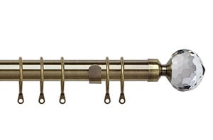 Speedy Pristine 25-28mm Crystal Extendable Curtain Pole Antique Brass
