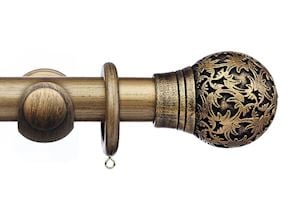 Integra 50mm Masterpiece Chantilly Black Gold Wooden Curtain Pole - Thumbnail 1