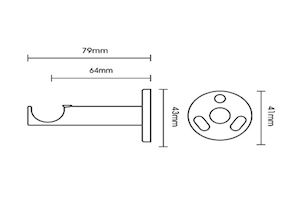 Rolls Neo 19mm Cylinder Bracket Spun brass - Thumbnail 2