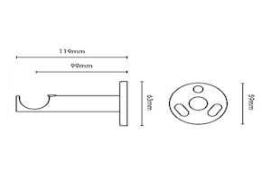 Rolls 28mm Neo Ball 300cm One Piece Stainless Steel Curtain Pole - Thumbnail 4