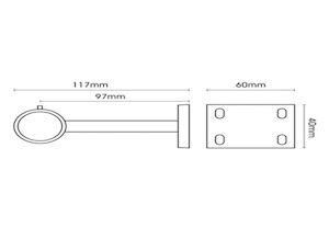 Rolls 28mm Neo Centre Bracket Black Nickel - Thumbnail 2