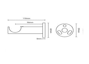 Rolls 35mm Neo Ball 300cm One Piece Black Nickel Curtain Pole - Thumbnail 4