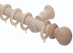Rolls 35mm Unfinished Wooden Curtain Pole - Thumbnail 1
