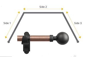 Rothley Eclipse Shade 25mm Ball 3 Sided Bay Curtain Pole Black with Antique Copper - Thumbnail 1