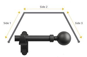 Rothley Eclipse Shade 25mm Ball 3 Sided Bay Curtain Pole Black - Thumbnail 1