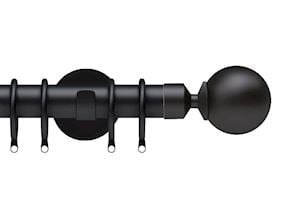 Speedy 28mm Ball Black Metal Curtain Pole - Thumbnail 1