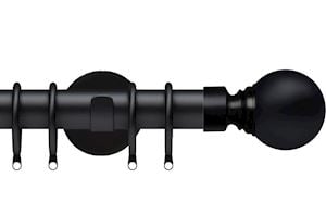 Speedy 35mm Globe Curtain Pole Black