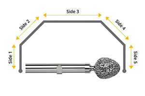 Speedy 35mm Alexia 5 Sided Bay Window Curtain Pole Chrome - Thumbnail 1