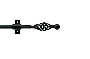 Artisan 12mm Mini Cage Black Wrought Iron Curtain Pole - Thumbnail 1