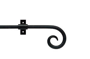 Artisan 12mm Curl Black Wrought Iron Curtain Pole - Thumbnail 1