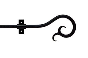 Artisan 12mm Filigree Black Wrought Iron Curtain Pole - Thumbnail 1