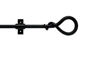 Artisan 12mm Knot Black Wrought Iron Curtain Pole - Thumbnail 1