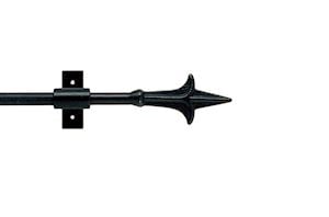 Artisan 12mm Spear Black Wrought Iron Curtain Pole - Thumbnail 1