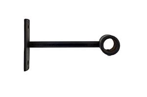 Artisan 12mm Black Wrought Iron Extended Curtain Pole Bracket - Thumbnail 1
