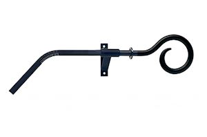Artisan 16mm Crozier Black Wrought Iron 3 Sided Bay Window Pole