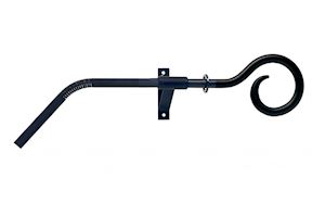 Artisan 16mm Crozier Black Wrought Iron 3 Sided Bay Window Pole