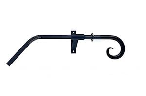 Artisan 16mm Curl Black Wrought Iron 3 Sided Bay Window Pole