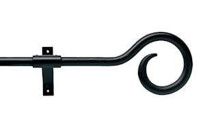 Artisan 16mm Crozier Black Wrought Iron Curtain Pole