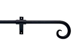 Artisan 16mm Curl Black Wrought Iron Curtain Pole