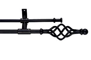 Artisan 16mm Cage Black Wrought Iron Double Curtain Pole
