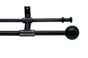 Artisan 16mm Cannon Black Wrought Iron Double Curtain Pole - Thumbnail 1