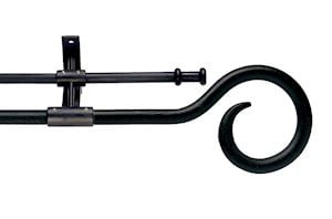 Artisan 16mm Crozier Black Wrought Iron Double Curtain Pole
