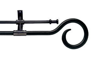 Artisan 16mm Crozier Black Wrought Iron Double Curtain Pole - Thumbnail 1