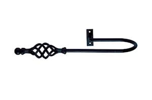 Artisan Extended Cage Black Wrought Iron Curtain Holdback