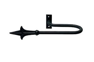 Artisan Extended Spear Black Wrought Iron Curtain Holdback